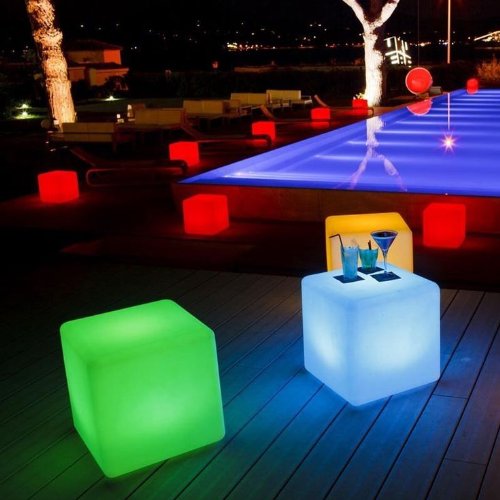 outdoor glow cube ottoman