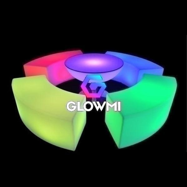 Led Glow Furniture Rental | Stylish LED Curved Bench