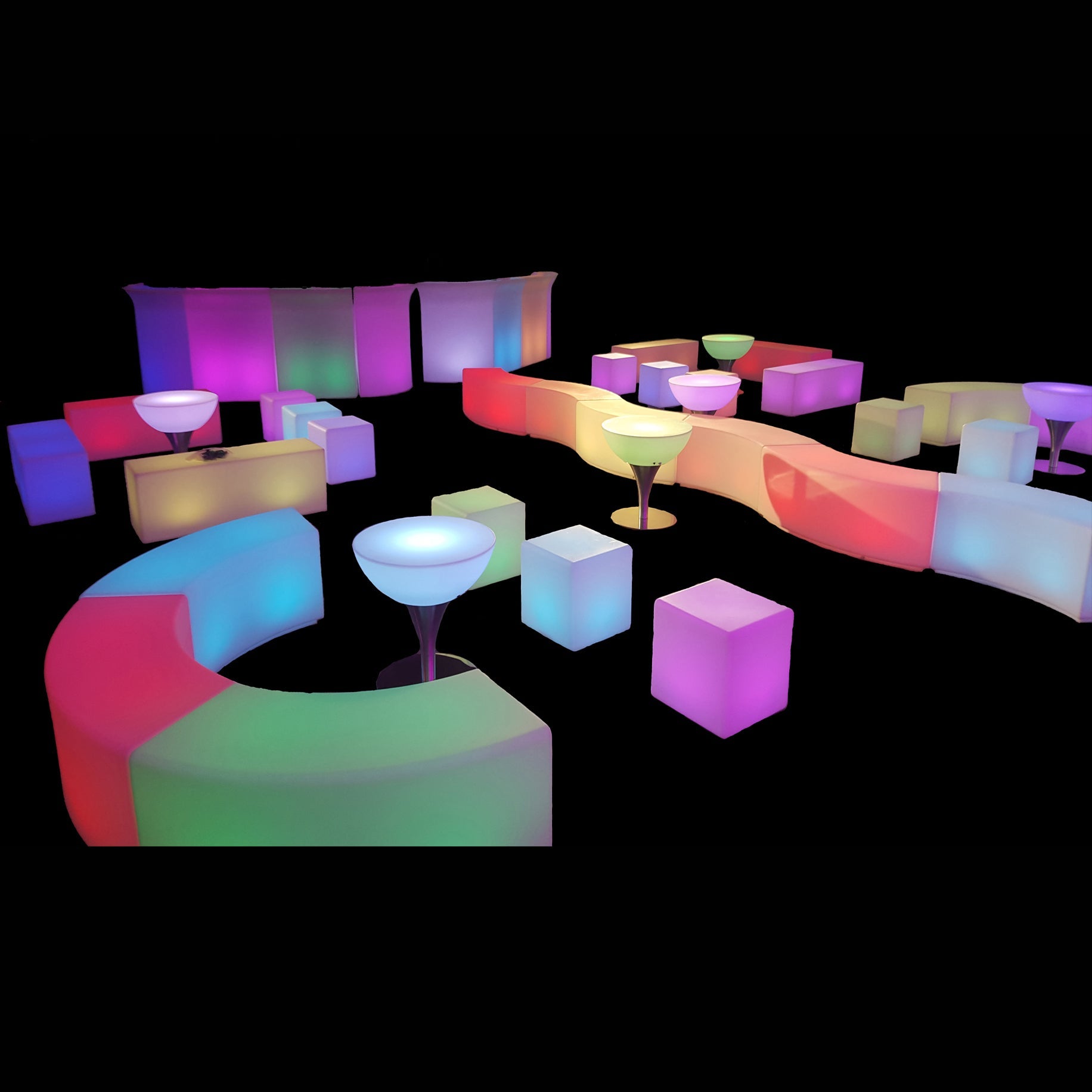 Led Glowing Furniture Led Glow Furniture Rental Platinum Package