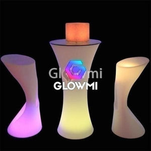 LED Glowing Backless Round Podium Bar Stool - Glow Bar Stools - Glowmi LED Furniture & Decor