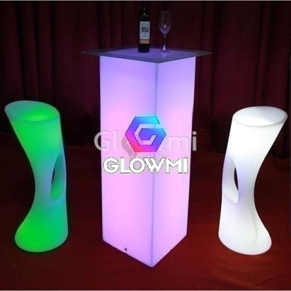 LED Glowing Backless Round Podium Bar Stool - Glow Bar Stools - Glowmi LED Furniture & Decor