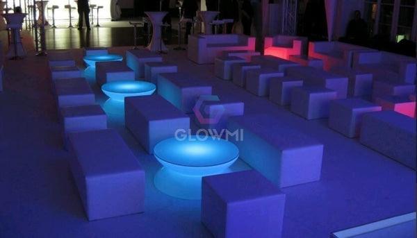 Lunar LED Circular Lounge Table - LED Table - Glowmi LED Furniture & Decor