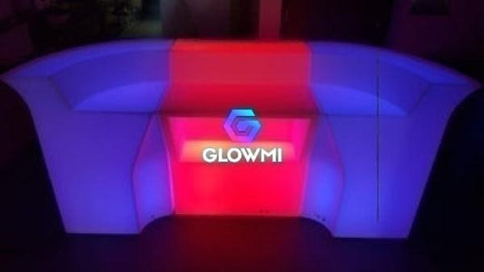 Monaco LED Illuminated 8ft Glowing Bar - LED Bar Counter - Glowmi LED Furniture & Decor