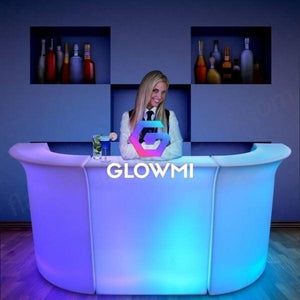 Monaco LED Illuminated 8ft Glowing Bar - LED Bar Counter - Glowmi LED Furniture & Decor