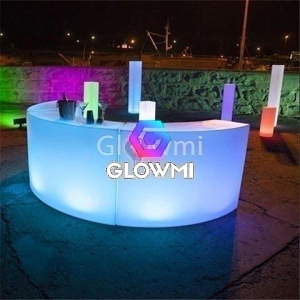 The Panama LED Illuminated Modular Round Bar Counter - Glowmi LED Furniture & Decor 