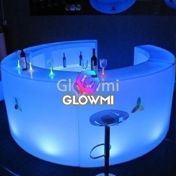 The Panama LED Illuminated Modular Round Bar Counter - Glowmi LED Furniture & Decor 